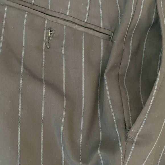 CARLO BARBERA & C. SUPREMO Super 150’s Wool Dapper Stripe Navy Suit 44 L $1795 - Picture 16 of 16